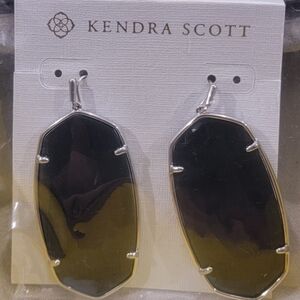 Kendra Scott Black and Silver Faceted Danielle Earrings